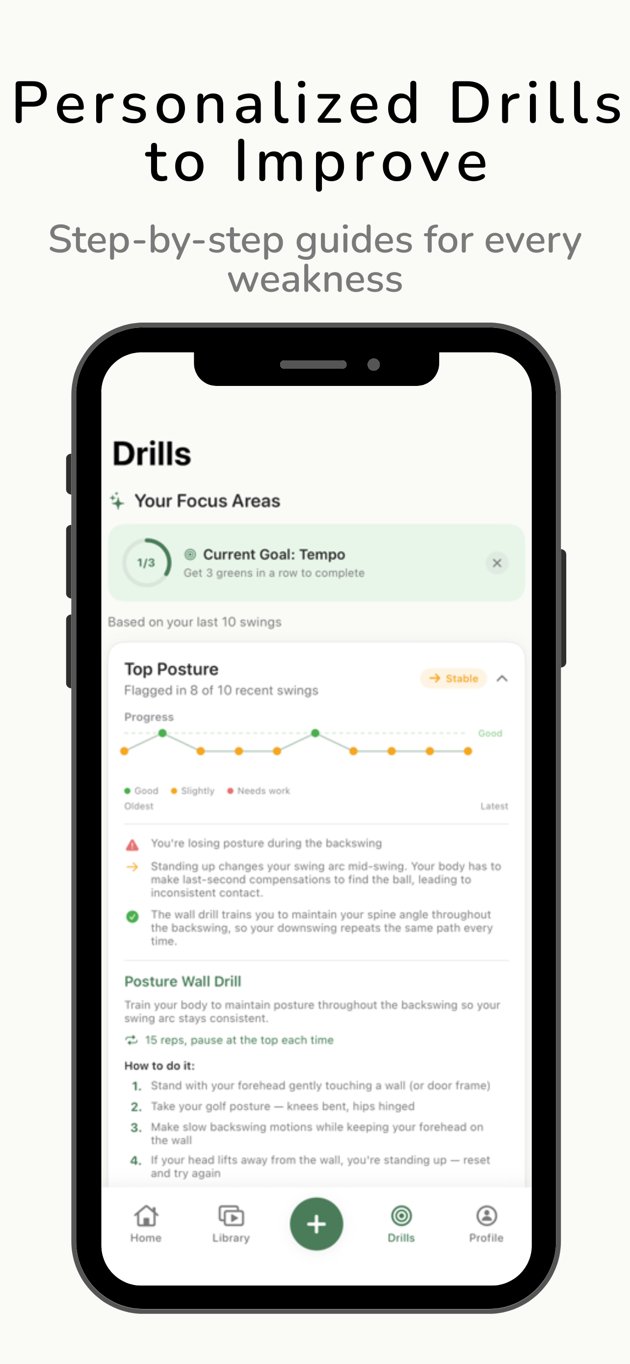 Personalized drills based on your weaknesses